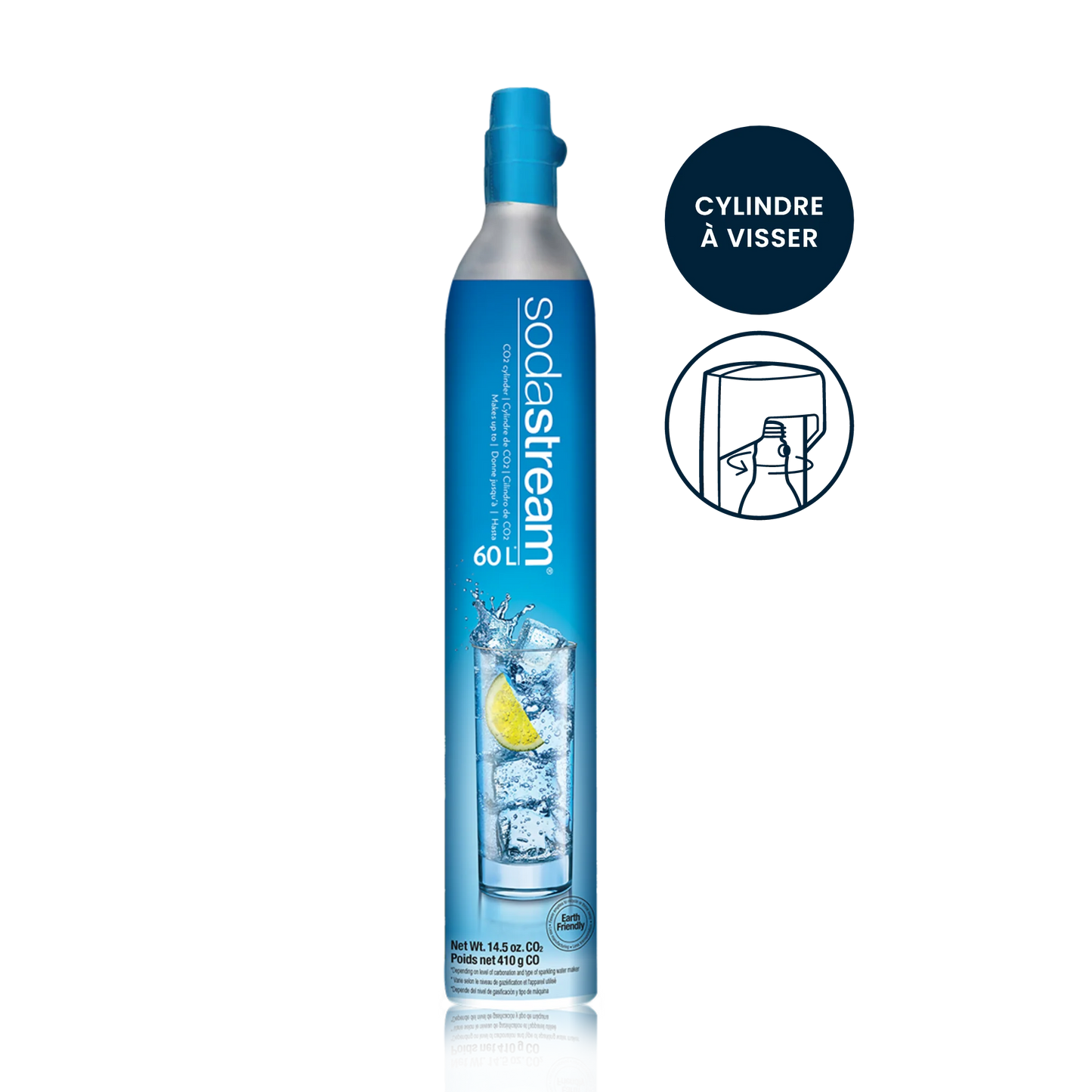 Bouteille CO₂ Complète – ORIGINALE À VISSER (SodaStream)