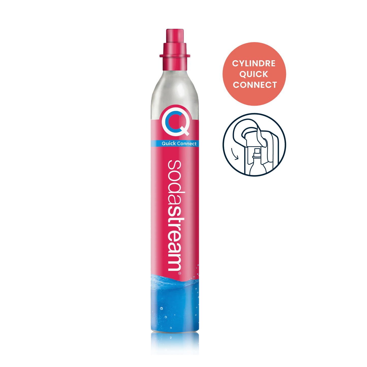 Bouteille CO₂ Complète – QUICK CONNECT À CLIPSER (SodaStream)